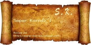 Seper Kornél névjegykártya